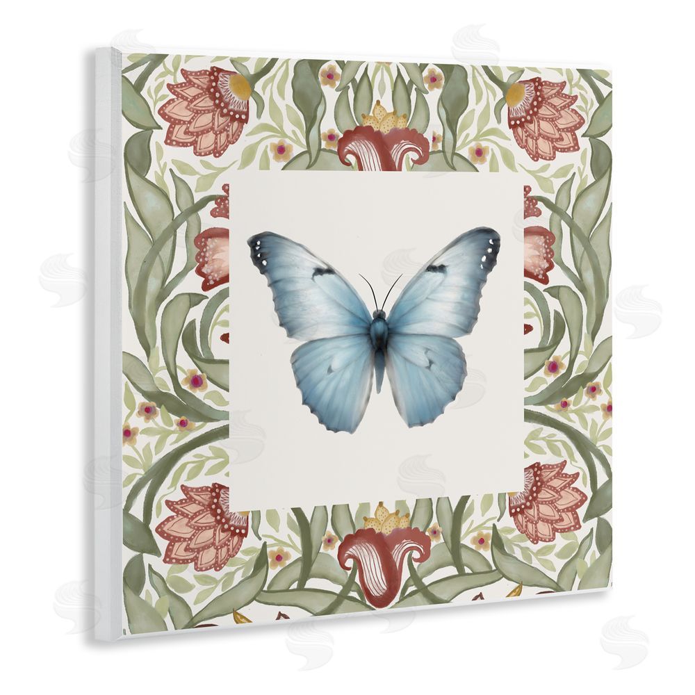Sundance Graphics Baroque Butterfly Vintage Flowers Wall Plaque Printed Art