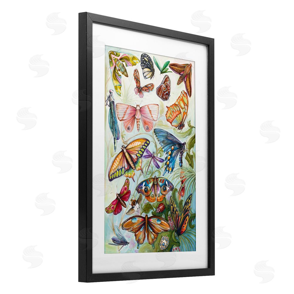 Sundance Graphics Colorful Butterfly Conservatory Black Framed Print Under Glass Wall Art