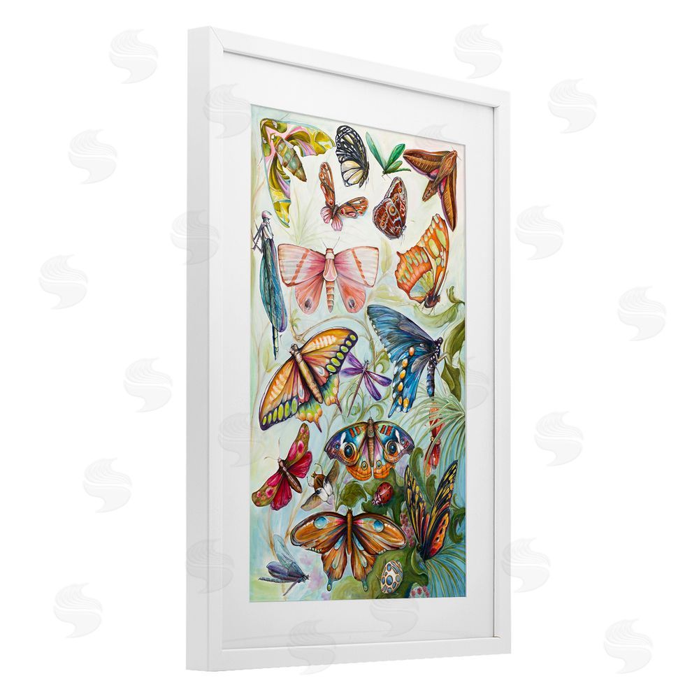 Sundance Graphics Colorful Butterfly Conservatory White Framed Print Under Glass Wall Art