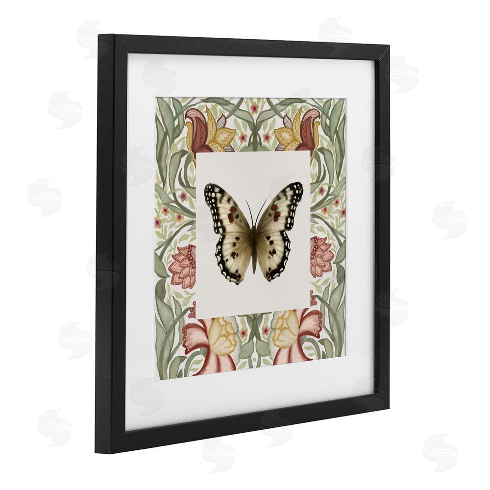 Elizabeth Medley Warm Toned Baroque Butterfly Black Framed Print Under Glass Wall Art