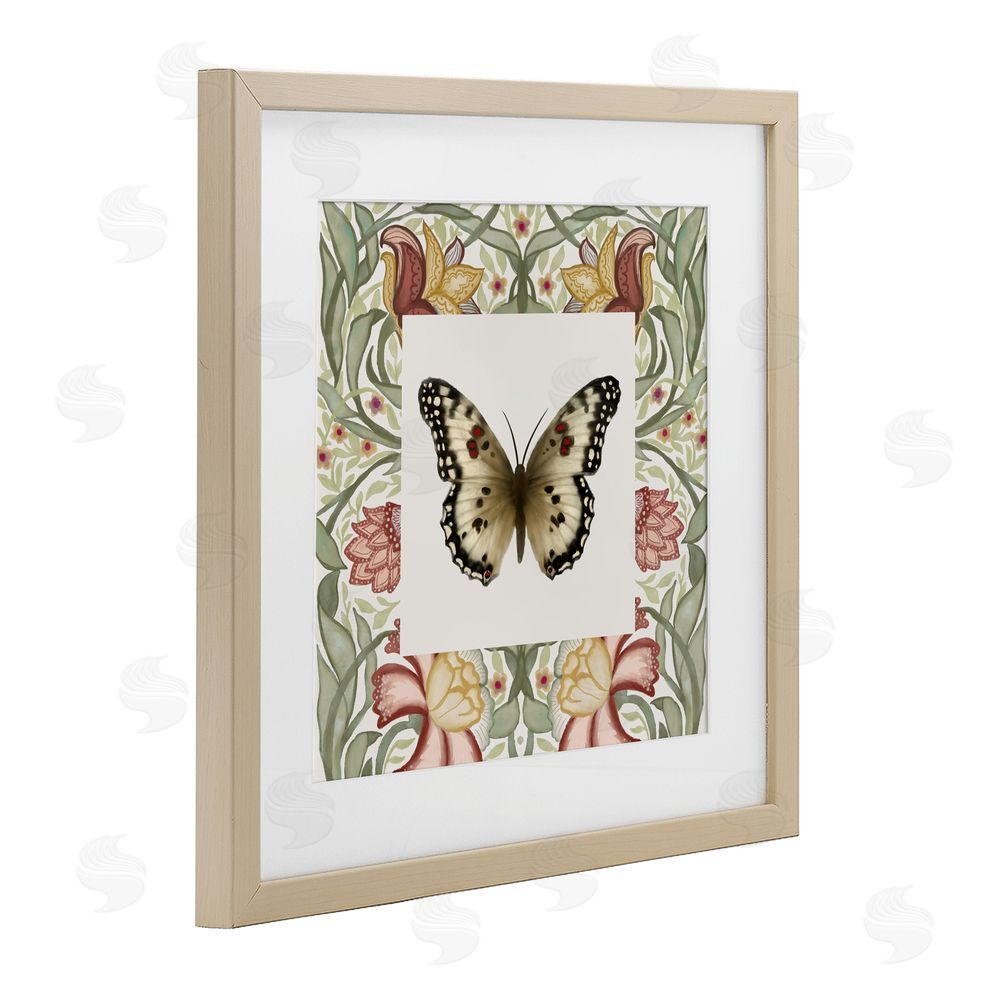 Elizabeth Medley Warm Toned Baroque Butterfly Birch Framed Print Under Glass Wall Art