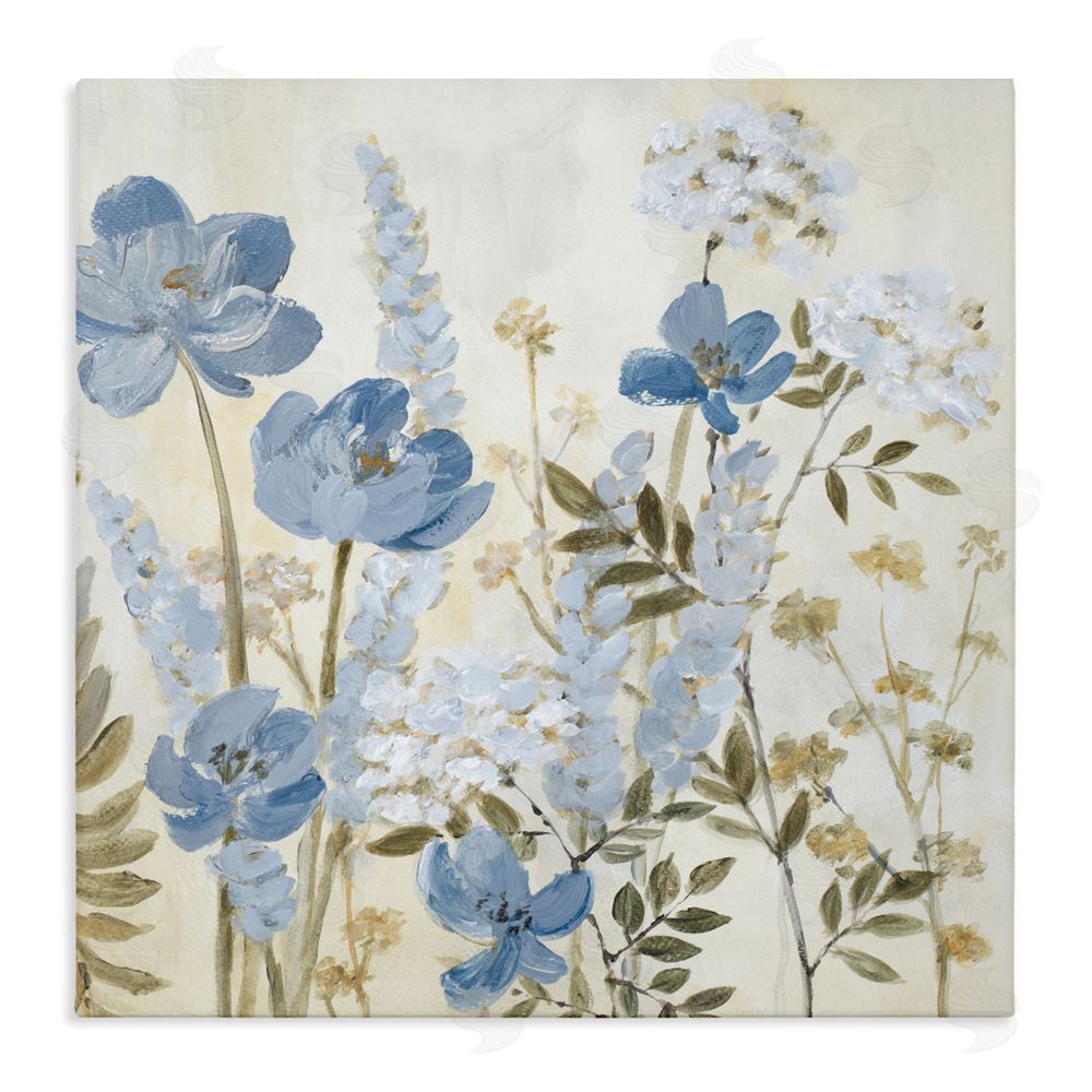 Lanie Loreth Peace In The Blue Garden Stretched Canvas Wall Art Print