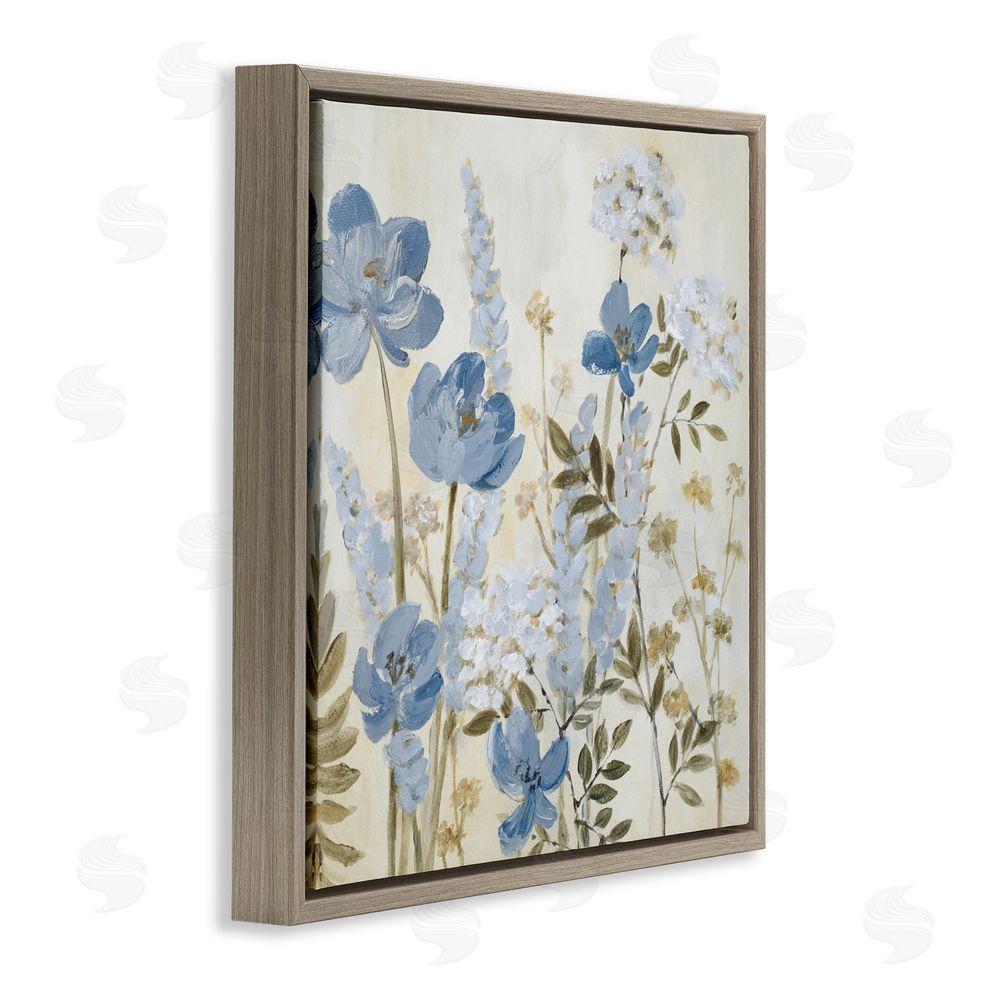 Lanie Loreth Peace In The Blue Garden Brown Floating Frame Canvas Wall Art Print