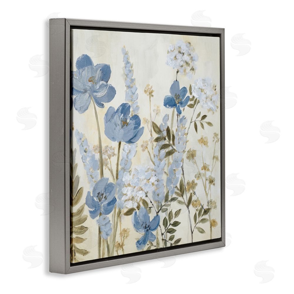 Lanie Loreth Peace In The Blue Garden Gray Floating Frame Canvas Wall Art Print