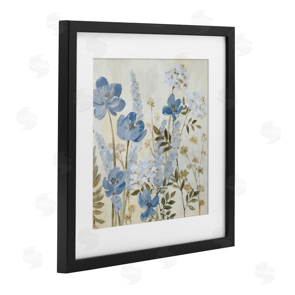 Lanie Loreth Peace In The Blue Garden Black Framed Print Under Glass Wall Art