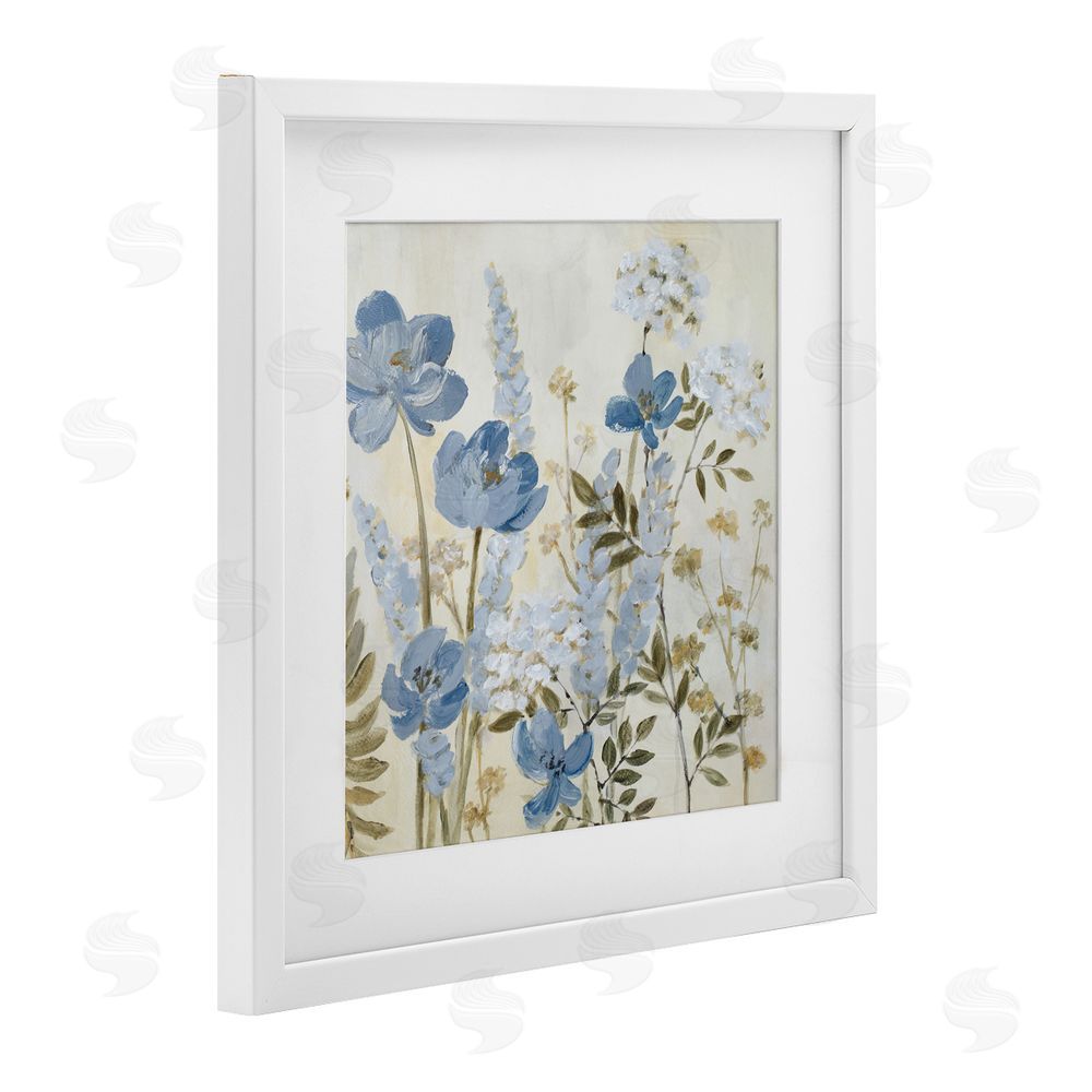 Lanie Loreth Peace In The Blue Garden White Framed Print Under Glass Wall Art