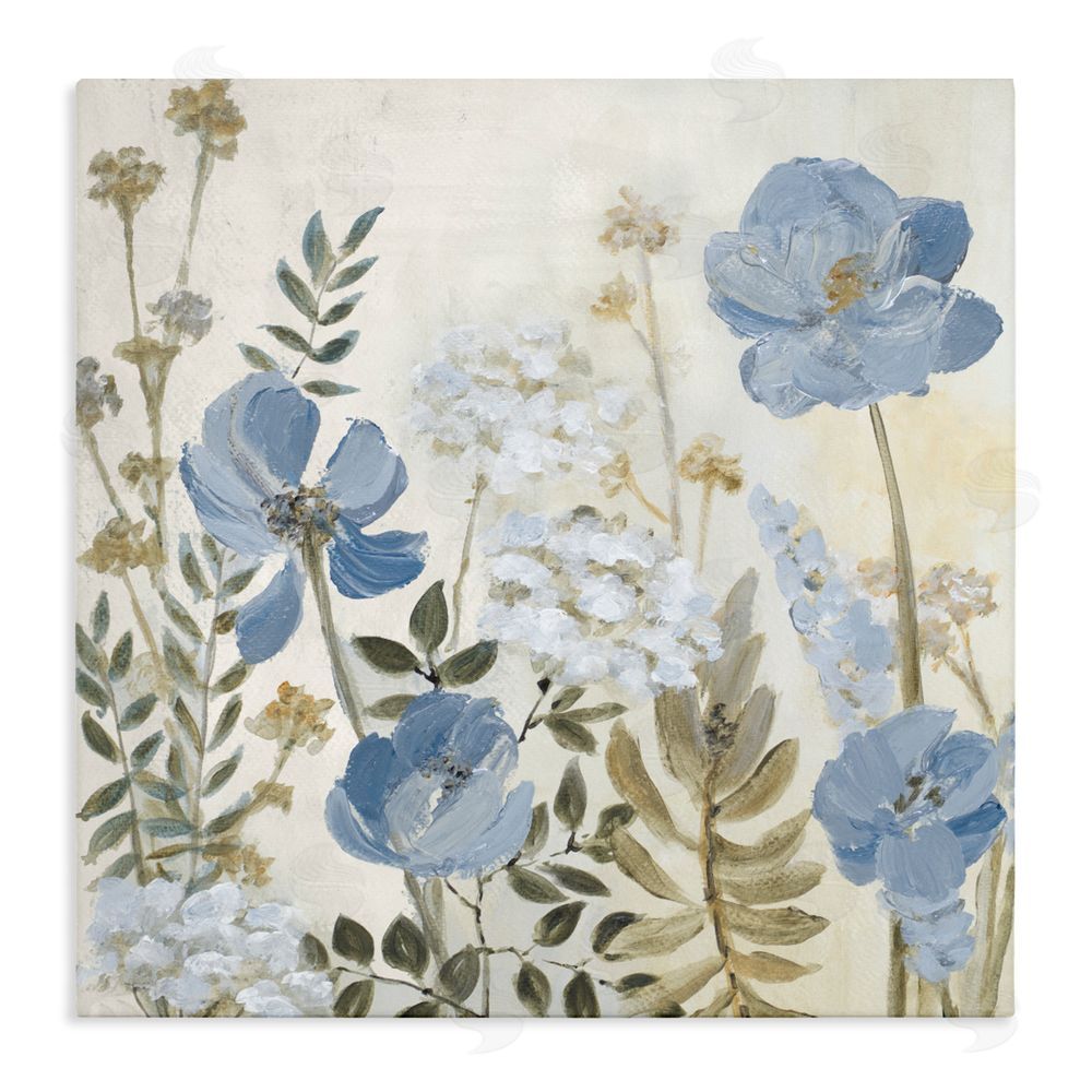 Lanie Loreth Peaceful Blue Iris Garden Stretched Canvas Wall Art Print