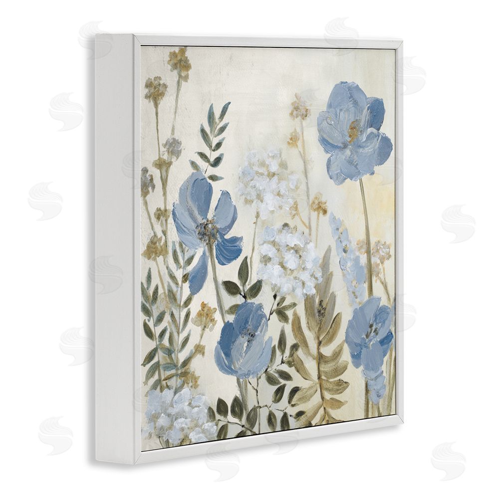 Lanie Loreth Peaceful Blue Iris Garden White Framed Giclee Wall Art Print