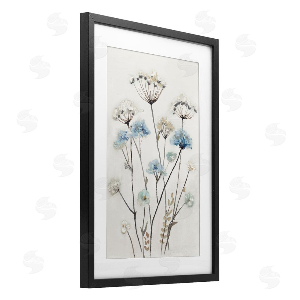 Patricia Pinto Soft Jardin Azul Black Framed Print Under Glass Wall Art