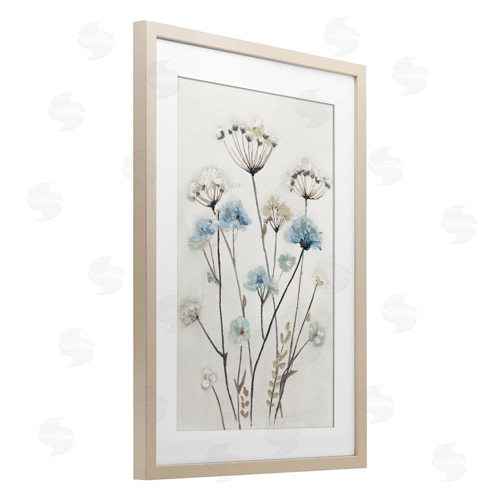 Patricia Pinto Soft Jardin Azul Birch Framed Print Under Glass Wall Art
