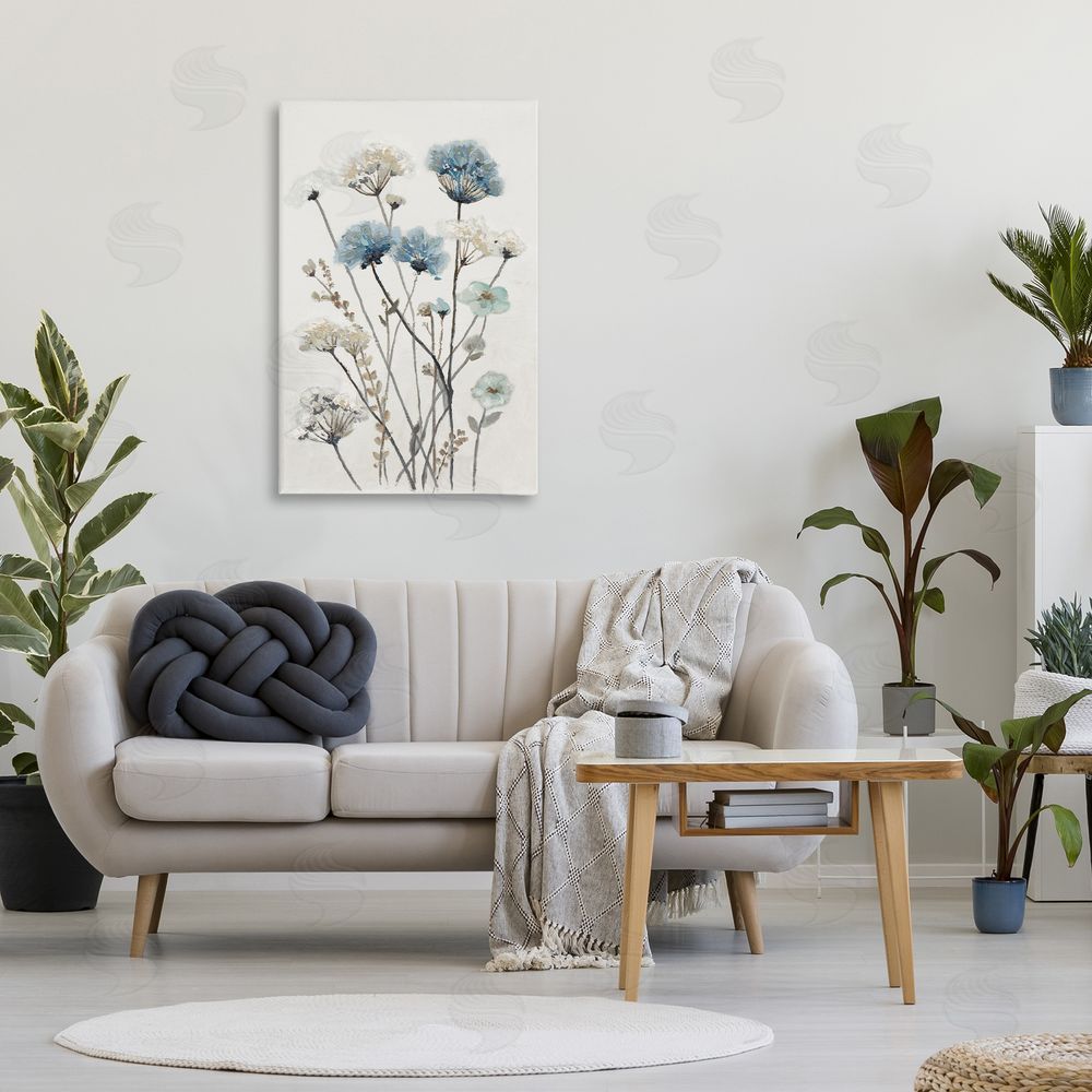 Sundance Graphics Blue & Beige Garden Canvas Wall Art Print in Room