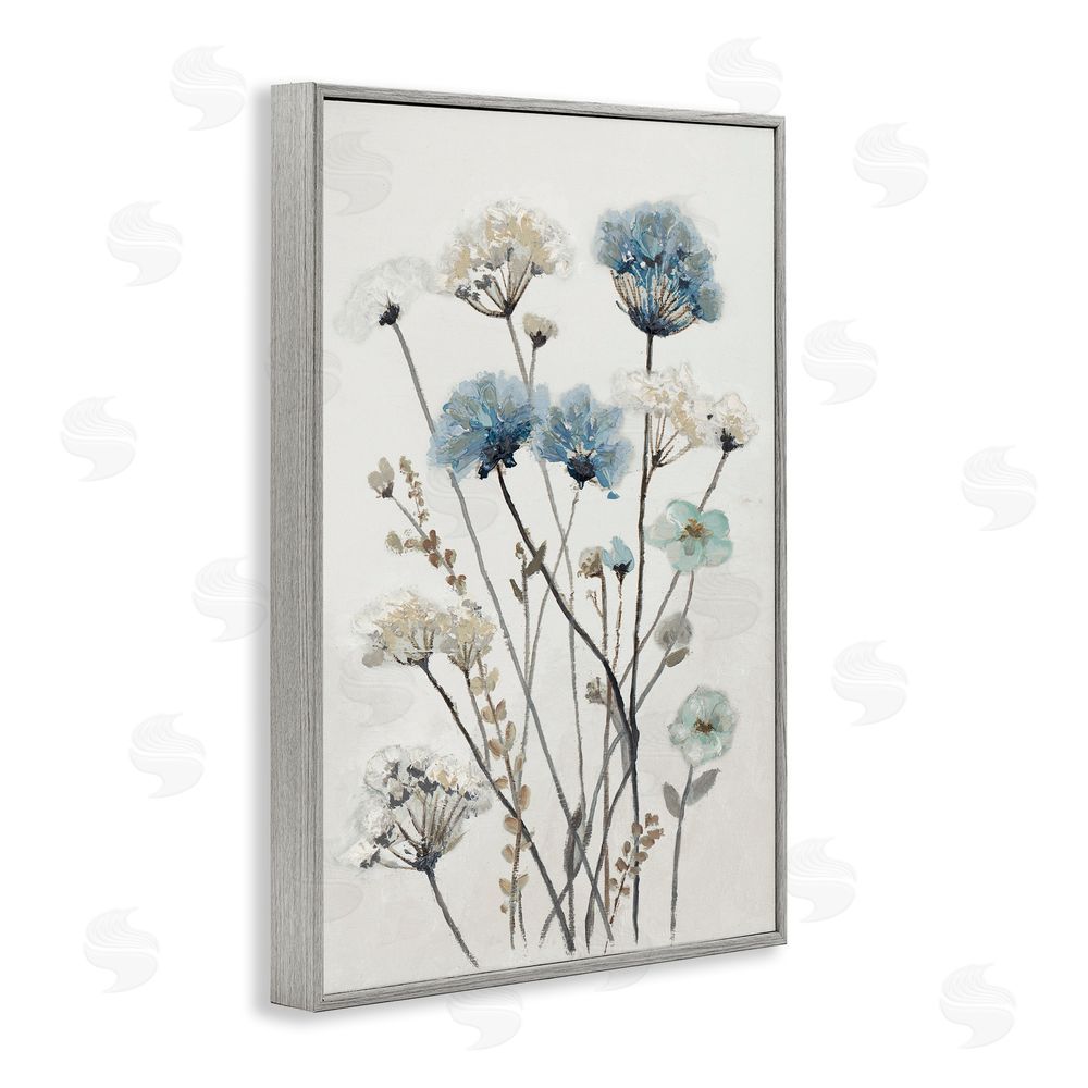 Sundance Graphics Blue & Beige Garden Gray Framed Giclee Wall Art Print