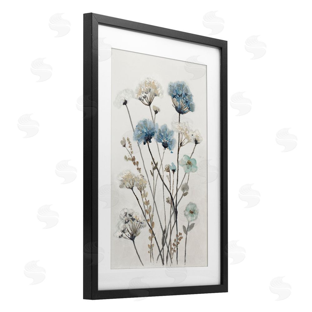 Sundance Graphics Blue & Beige Garden Black Framed Print Under Glass Wall Art
