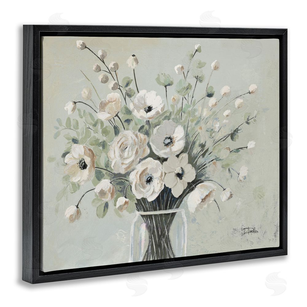 Patricia Pinto Siempre Bella Bouquet Black Floating Frame Canvas Wall Art Print