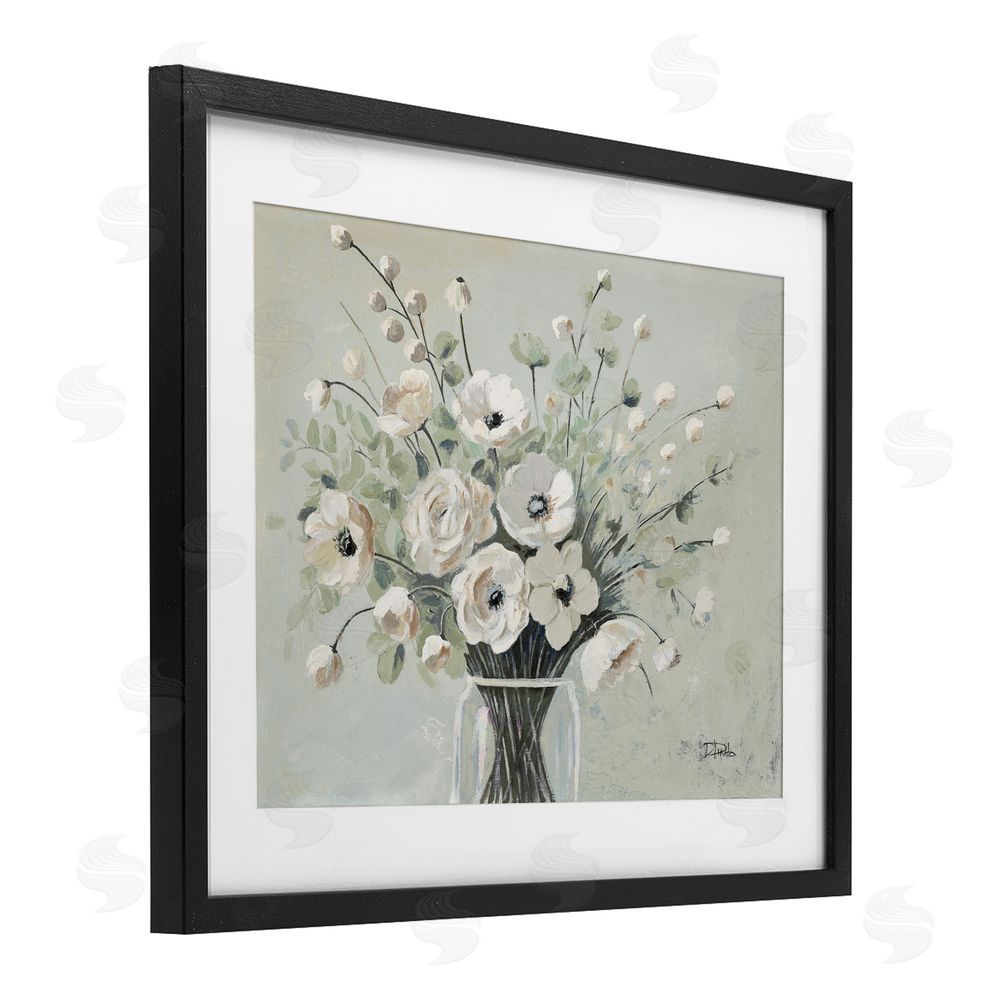 Patricia Pinto Siempre Bella Bouquet Black Framed Print Under Glass Wall Art