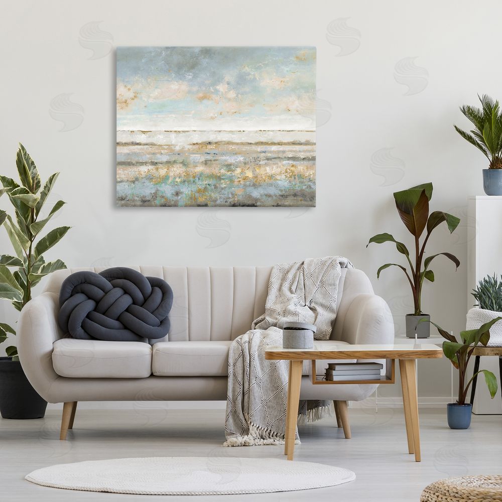 Lorenzo Collective Contemplative Mood Abstract Stretched Canvas Wall Art in Room