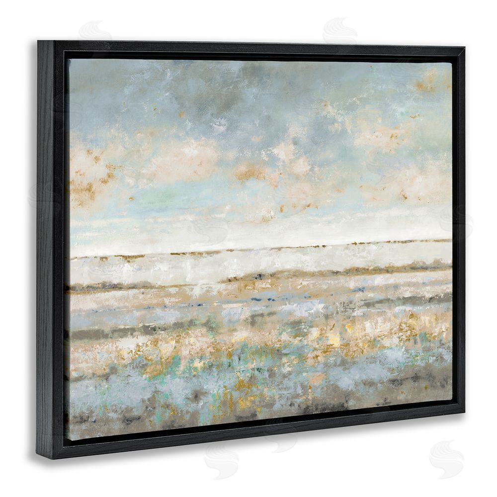 Lorenzo Collective Contemplative Mood Abstract Black Floating Frame Canvas Wall Art Print