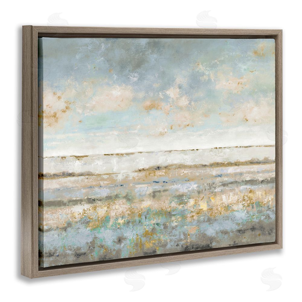 Lorenzo Collective Contemplative Mood Abstract Brown Floating Frame Canvas Wall Art Print