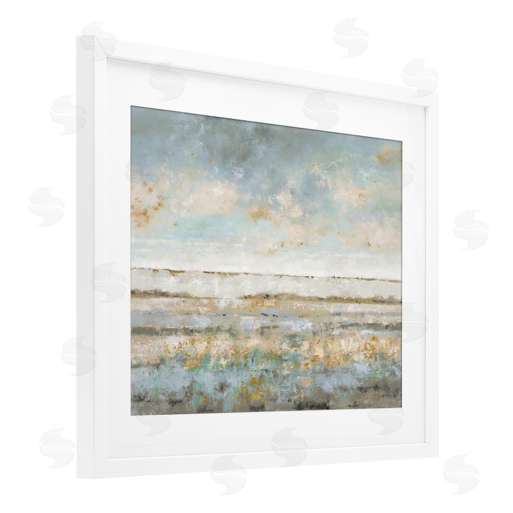 Lorenzo Collective Contemplative Mood Abstract White Framed Print Under Glass Wall Art