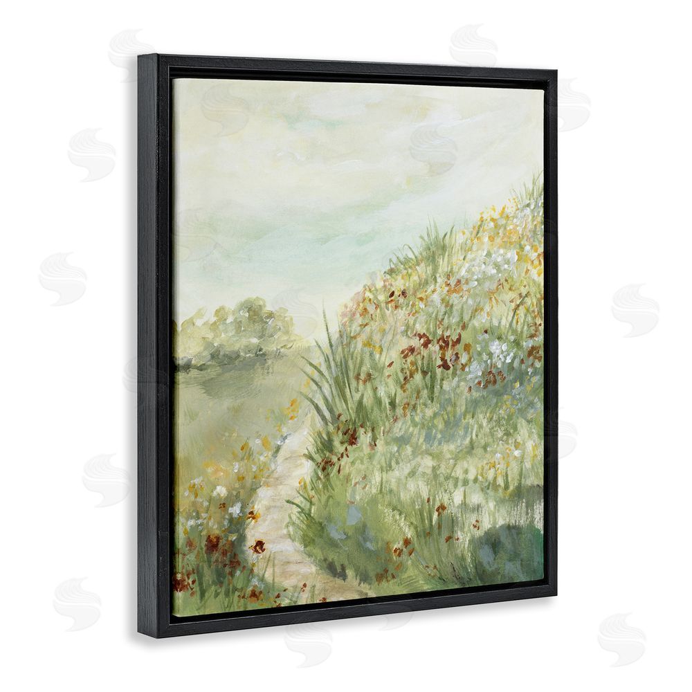 Lanie Loreth Hilltop Blooms & Winding Trail Black Floating Frame Canvas Wall Art