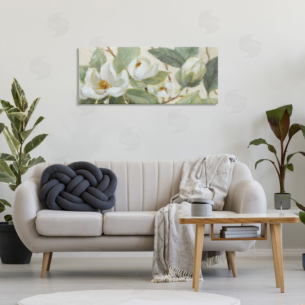 Lanie Loreth Delicate Magnolia Dreaming Stretched Canvas Wall Art in Room