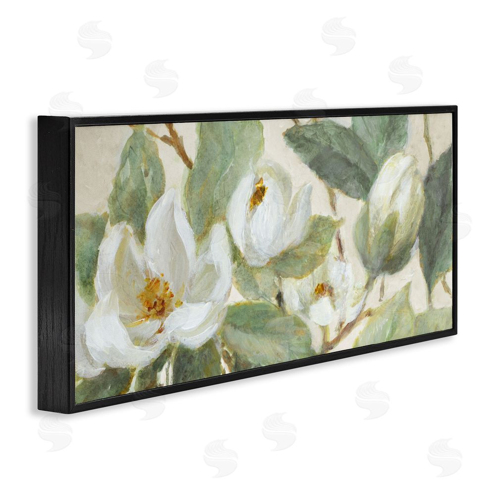 Lanie Loreth Delicate Magnolia Dreaming Blacked Framed Giclee Wall Art Print