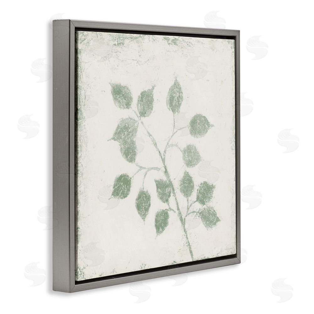 Michael Marcon November Leaves Plant Sprig Gray Floating Frame Canvas Wall Art Print
