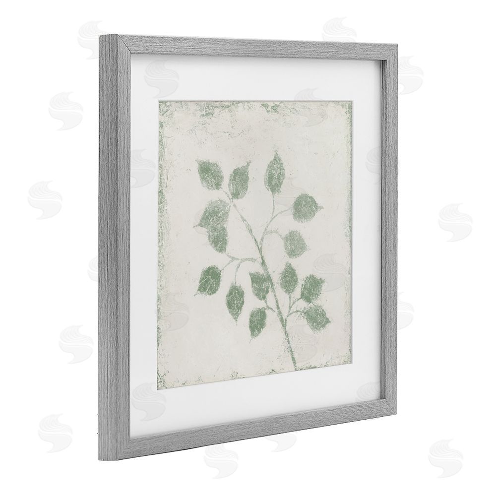 Michael Marcon November Leaves Plant Sprig Gray Framed Print Under Glass Wall Art