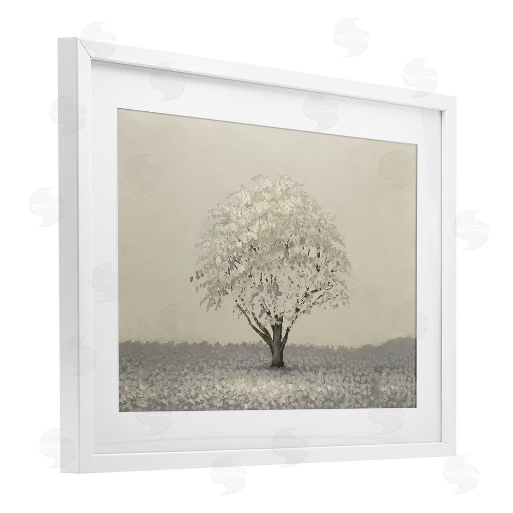 Michael Marcon Neutral Radiance Tree White Framed Print Under Glass Wall Art