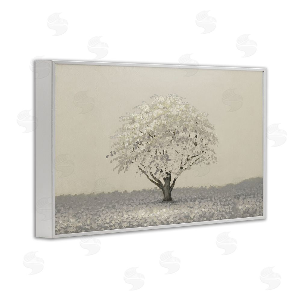Michael Marcon Neutral Radiance Tree White Framed Giclee Wall Art Print