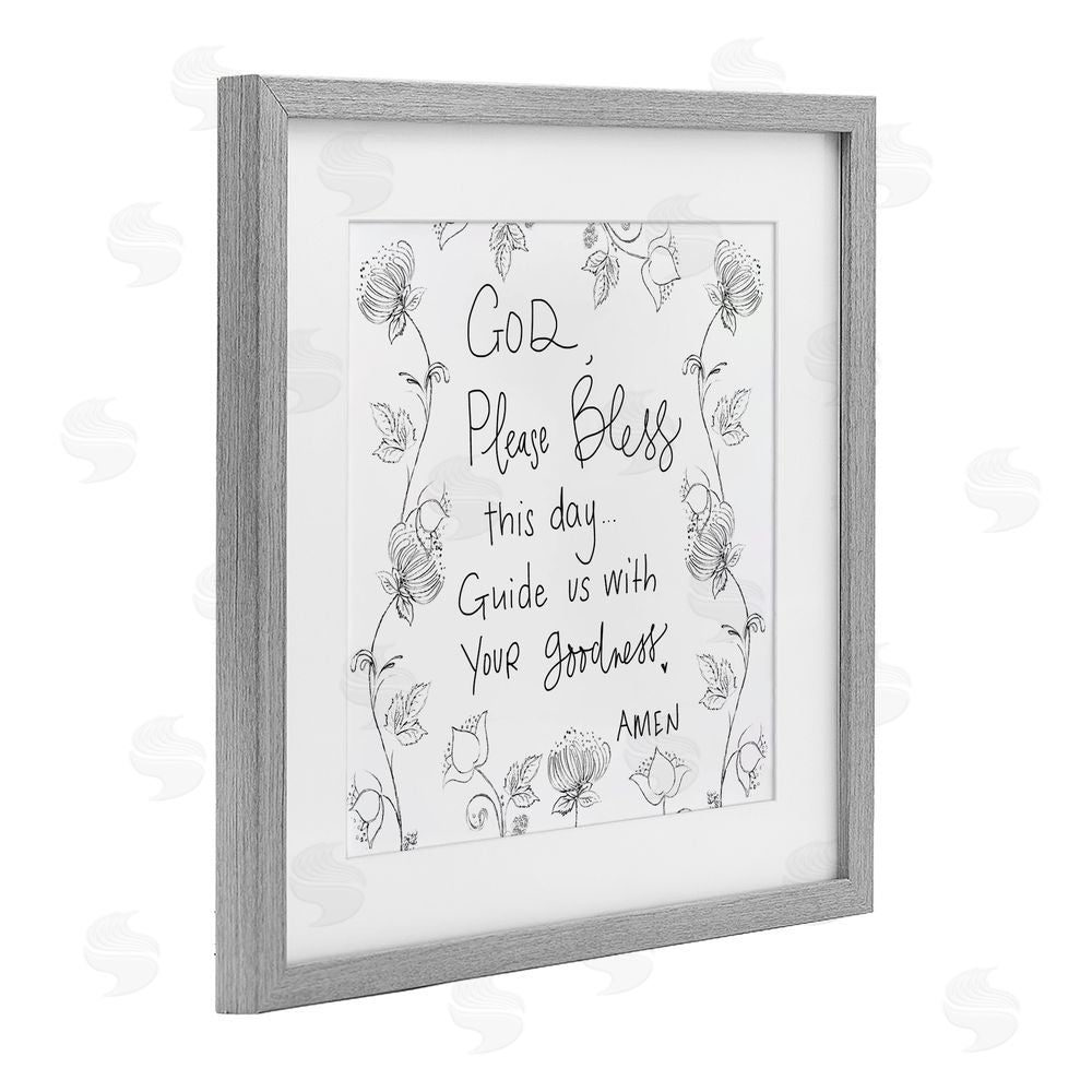 Sundance Graphics God Bless This Day Gray Framed Print Under Glass Wall Art
