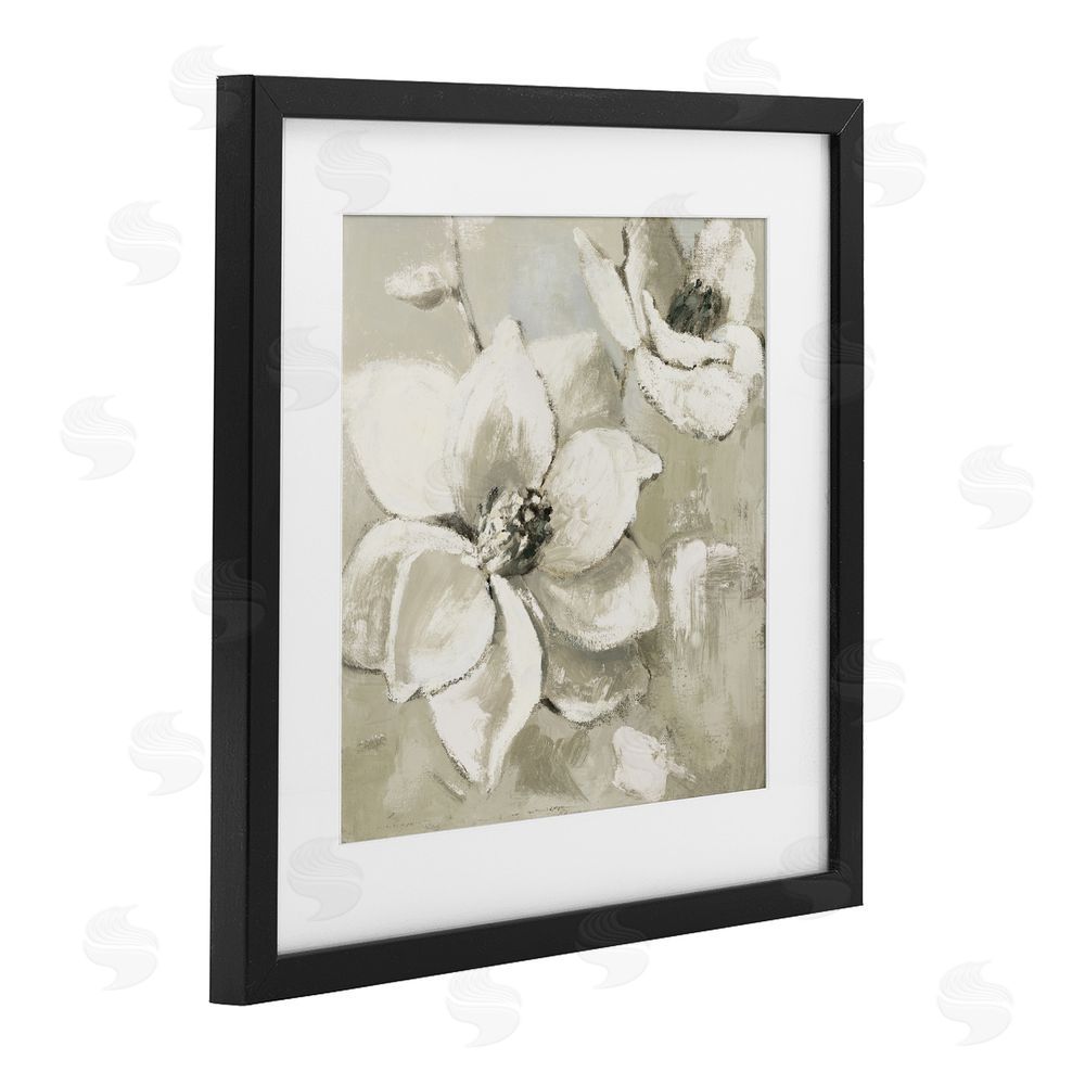 Sundance Graphics Magnolias After Rain Black Framed Print Under Glass Wall Art