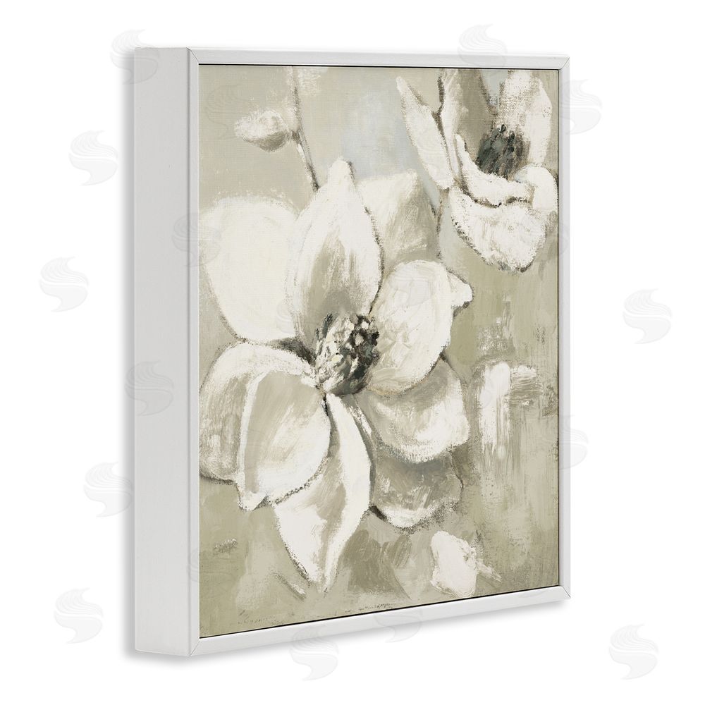 Sundance Graphics Magnolias After Rain White Framed Giclee Wall Art Print