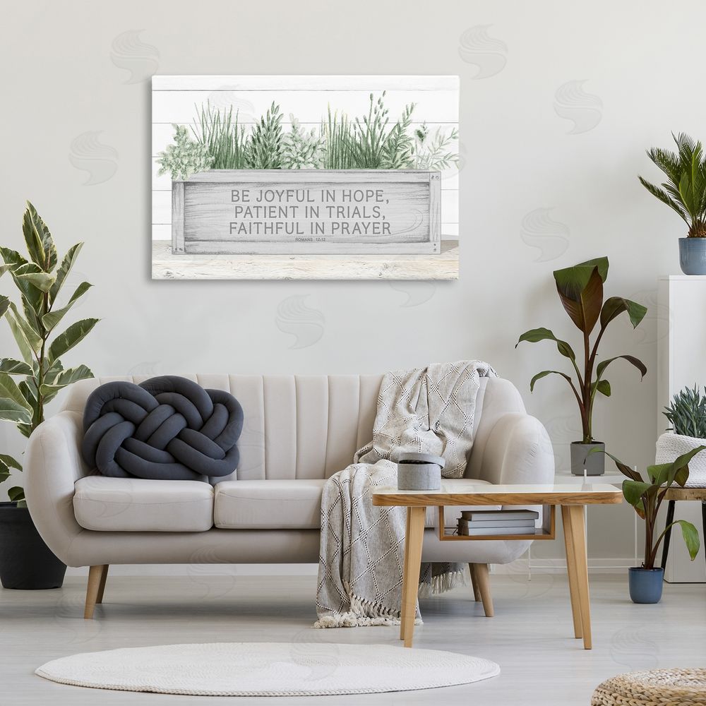 Sundance Graphics Be Joyful Flower Box Canvas Wall Art Print in Room