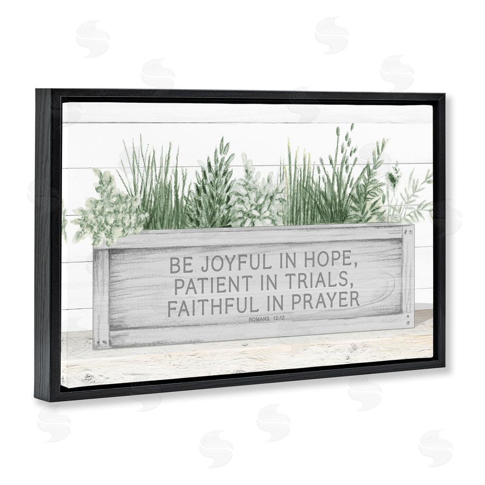 Sundance Graphics Be Joyful Flower Box Black Floating Frame Canvas Wall Art Print