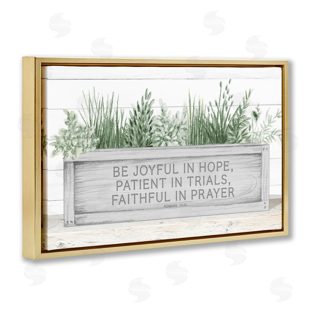 Sundance Graphics Be Joyful Flower Box Gold Floating Frame Canvas Wall Art Print