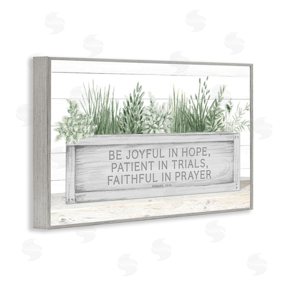 Sundance Graphics Be Joyful Flower Box Gray Framed Giclee Wall Art Print