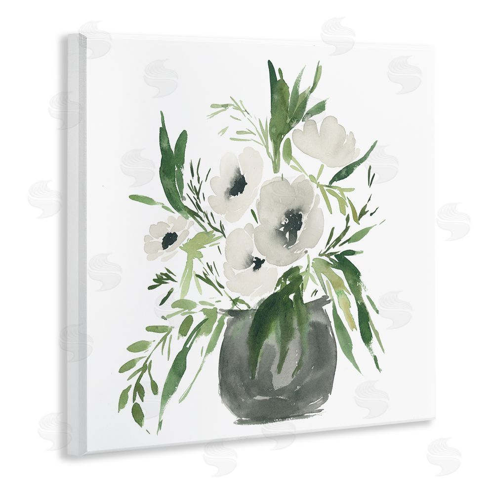 Lucille Price Rounded White Anemones Wall Plaque Art Print
