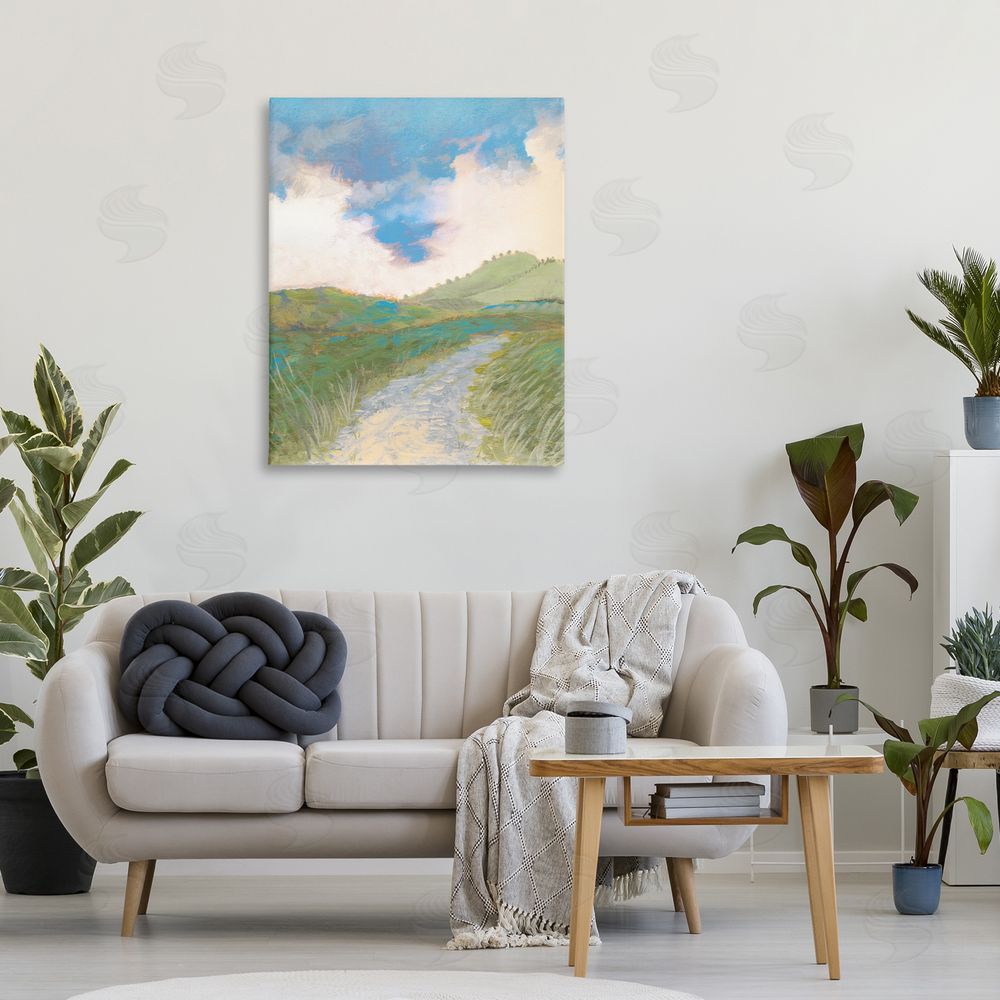 Dan Meneely Windy Path Impression Stretched Canvas Wall Art Print in Room