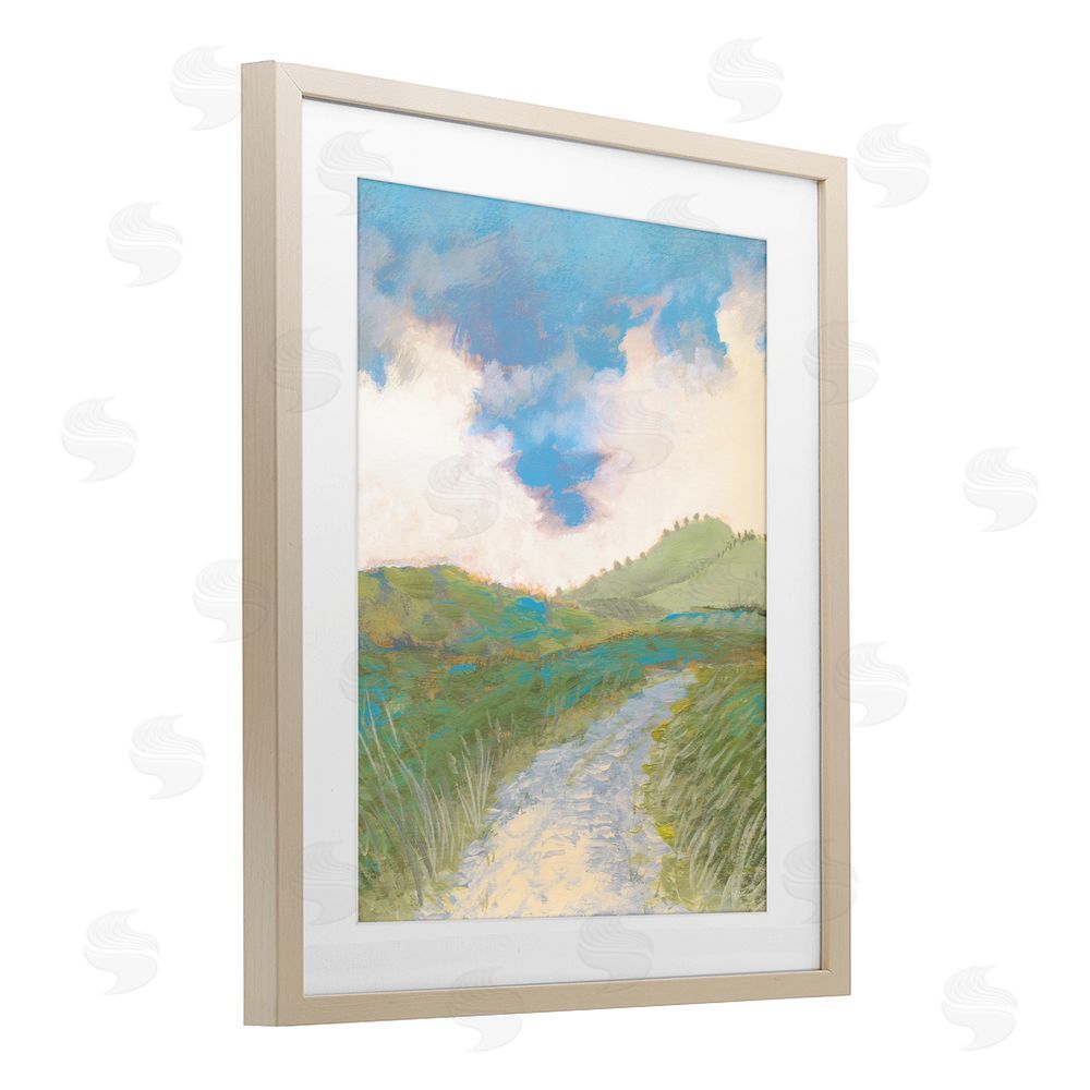 Dan Meneely Windy Path Impression Brown Framed Print Under Glass Wall Art