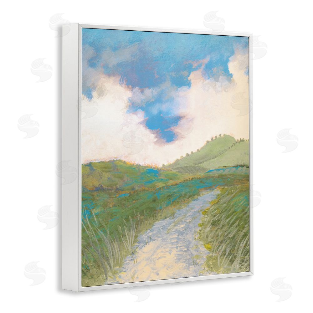 Dan Meneely Windy Path Impression White Framed Giclee Wall Art Print