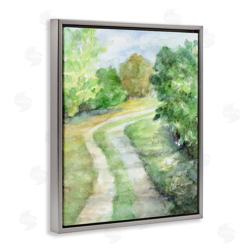 Sundance Graphics Around The Bend Gray Floating Frame Canvas Wall Art Print