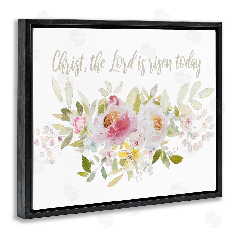 Sundance Graphics The Lord Is Risen Florals Black Floating Frame Canvas Wall Art Print