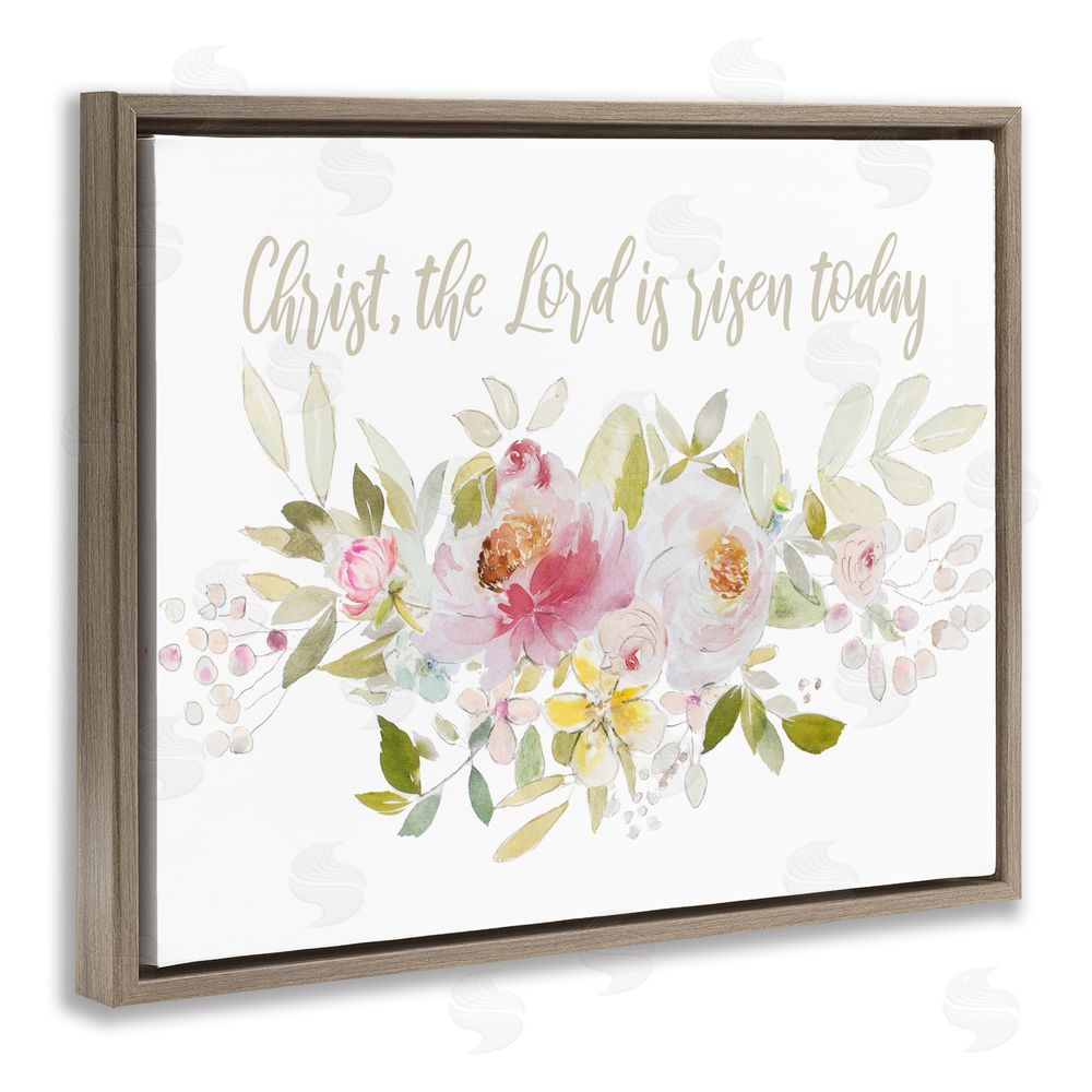 Sundance Graphics The Lord Is Risen Florals Brown Floating Frame Canvas Wall Art Print