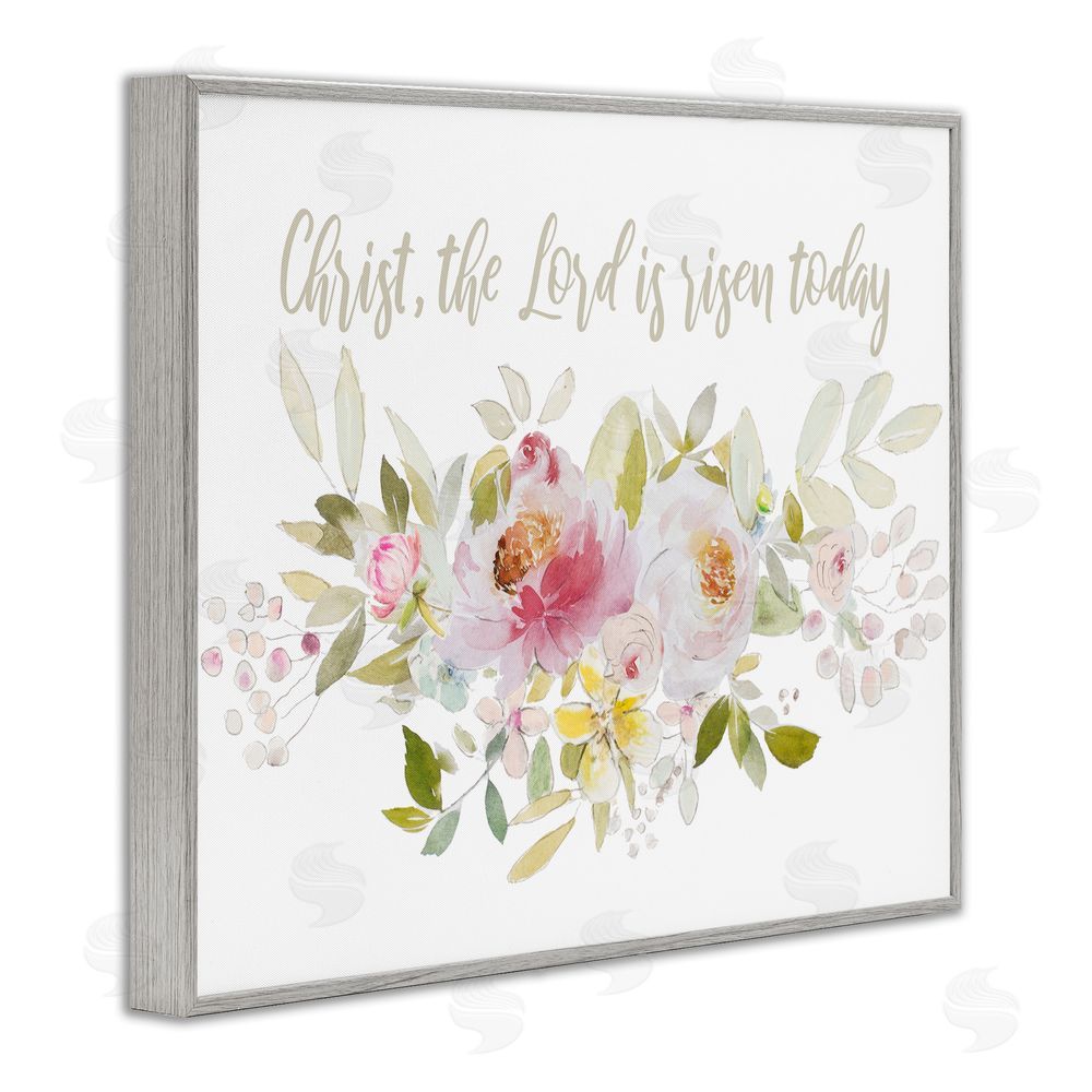Sundance Graphics The Lord Is Risen Florals Gray Framed Giclee Wall Art Print