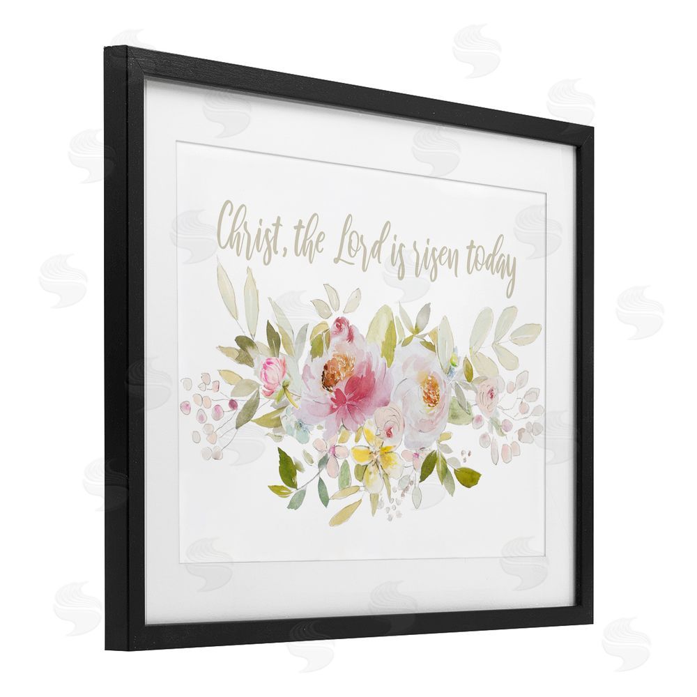 Sundance Graphics The Lord Is Risen Florals Black Framed Print Under Glass Wall Art