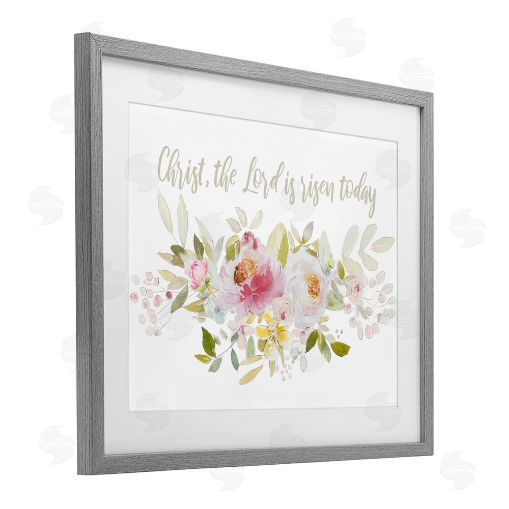 Sundance Graphics The Lord Is Risen Florals Gray Framed Print Under Glass Wall Art