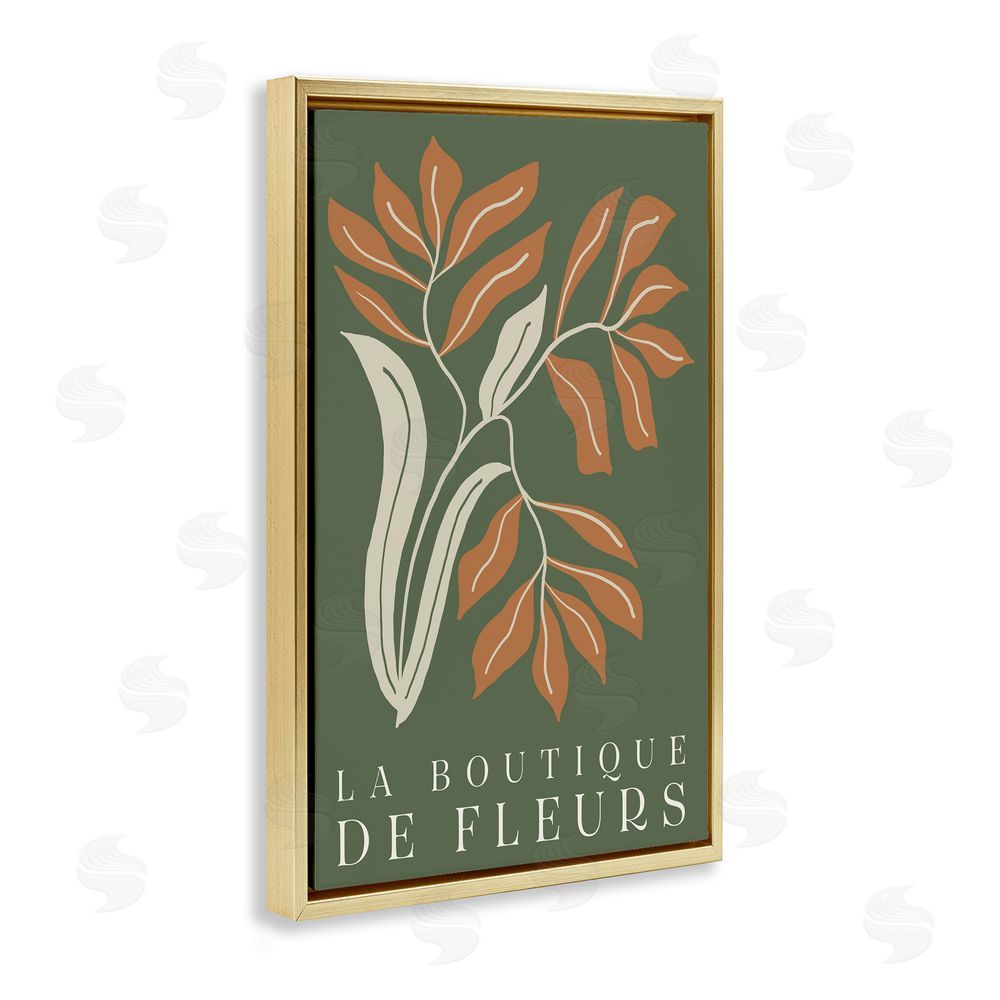 Sundance Graphics Flower Shop Midcentury Minimal Gold Floating Frame Canvas Wall Art Print