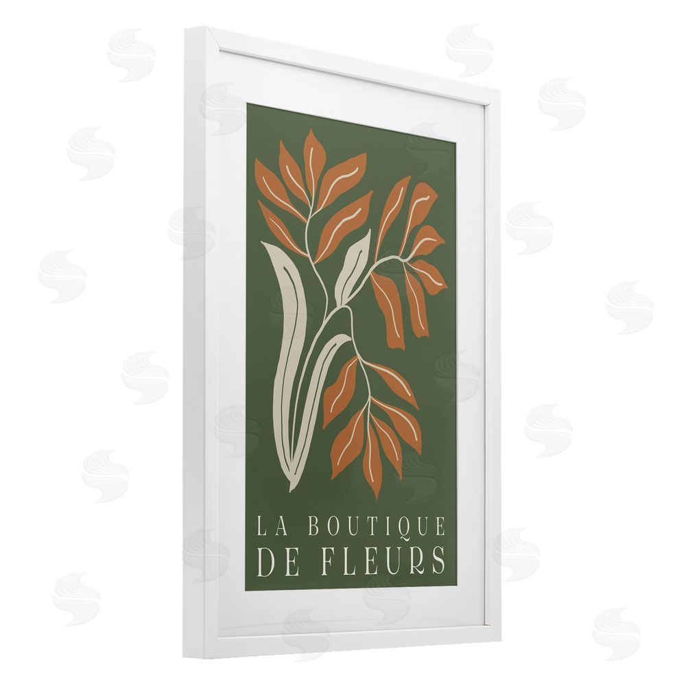 Sundance Graphics Flower Shop Midcentury Minimal White Framed Print Under Glass Wall Art