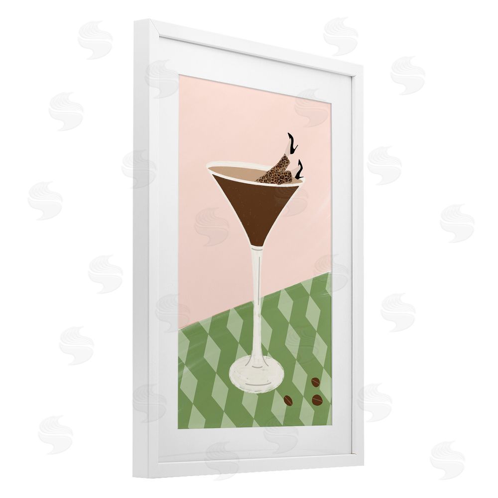 Sundance Graphics Glam Martini Splash White Framed Print Under Glass Wall Art